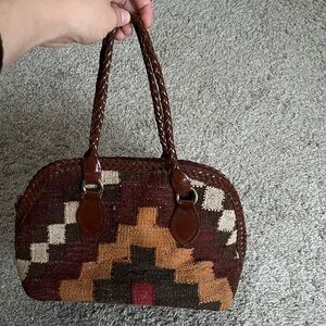 LJ Simone Woven Geometric Pattern Handbag